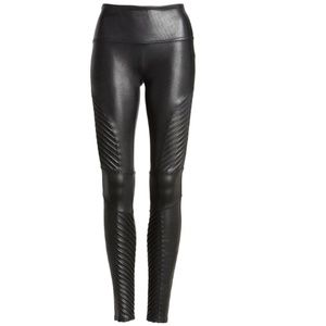 Spanx faux leather Moto leggings in black
